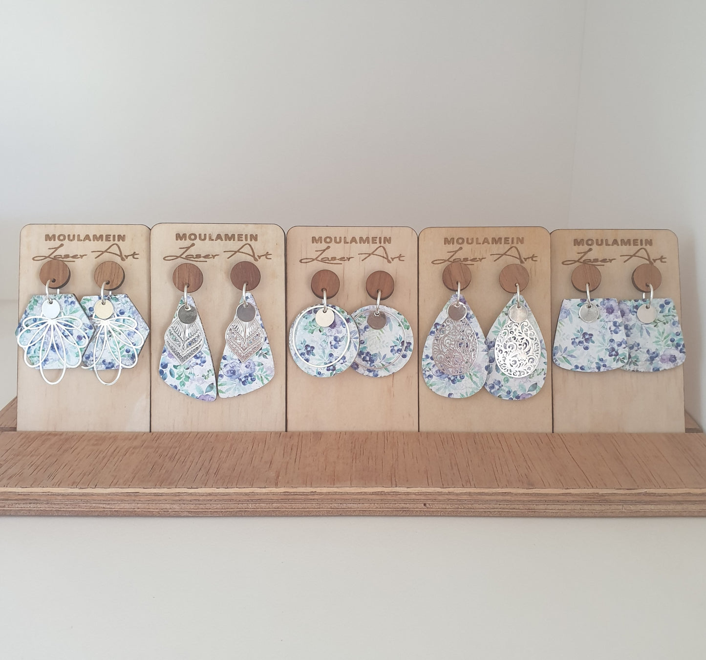 FAUX LEATHER AND TIMBER EARRINGS