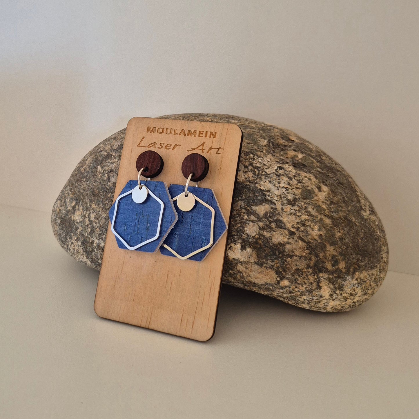 LEATHER/CORK EARRINGS