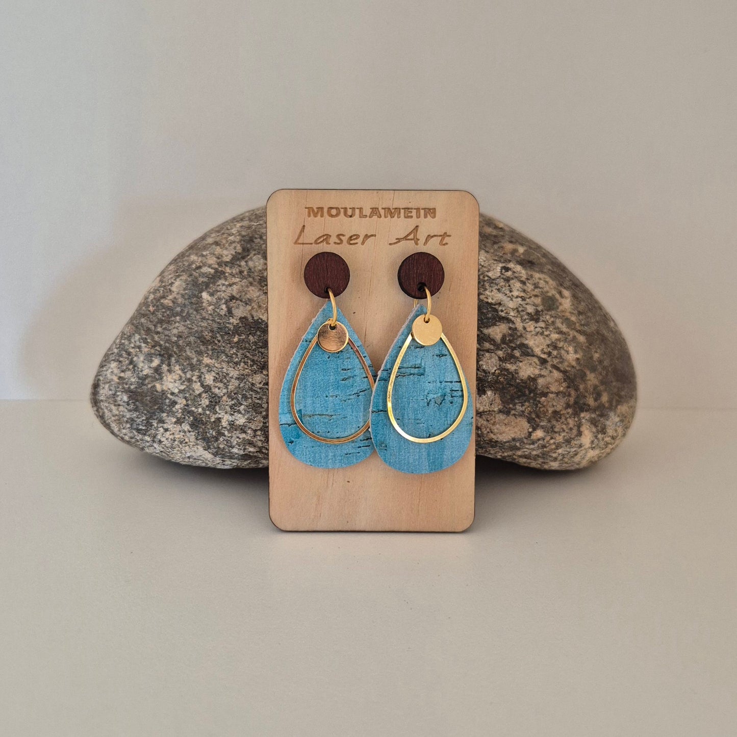 LEATHER/CORK EARRINGS