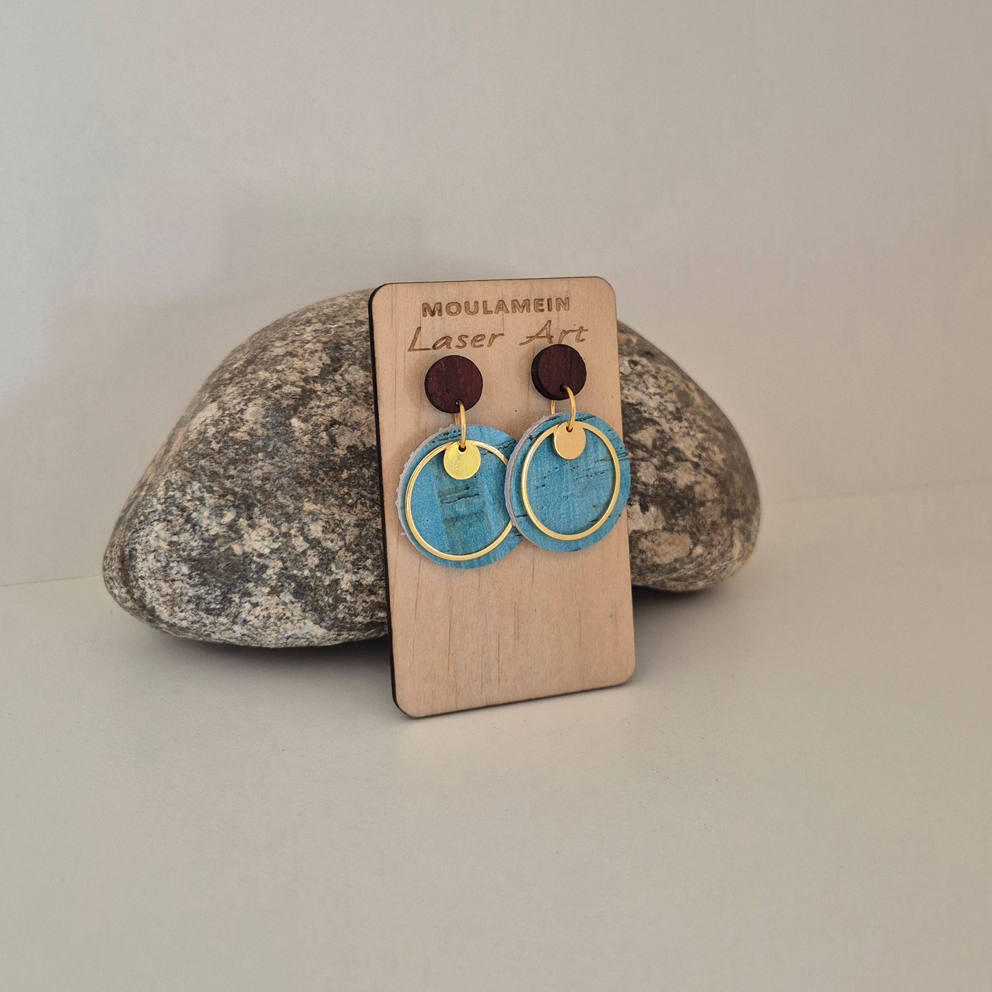 LEATHER/CORK EARRINGS