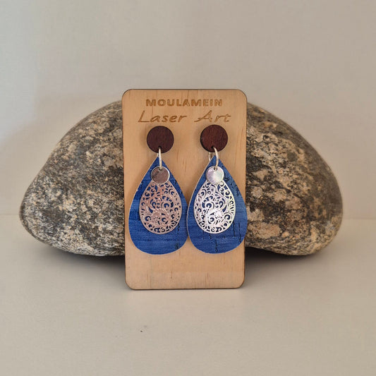 LEATHER/CORK EARRINGS