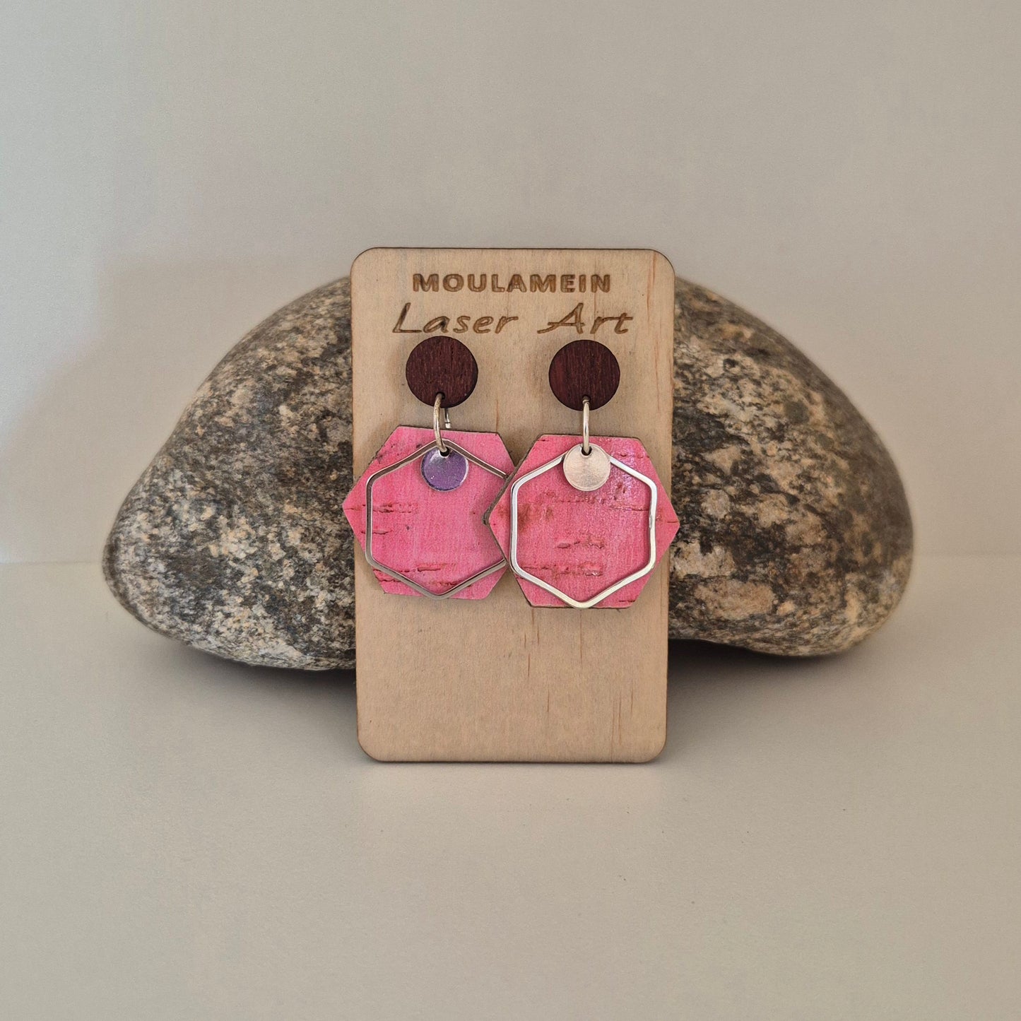 LEATHER/CORK EARRINGS