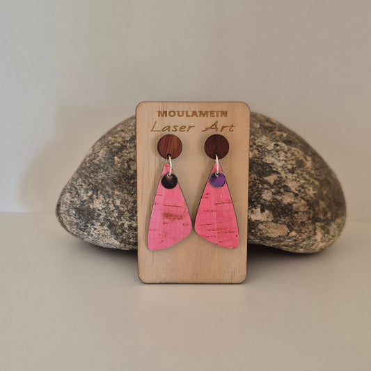 LEATHER/CORK EARRINGS