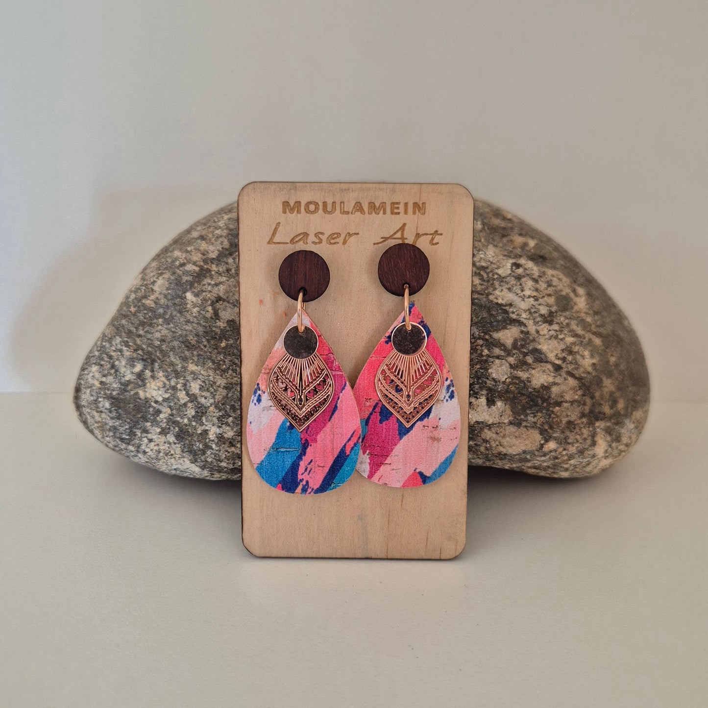 LEATHER/CORK EARRINGS