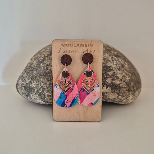 LEATHER/CORK EARRINGS