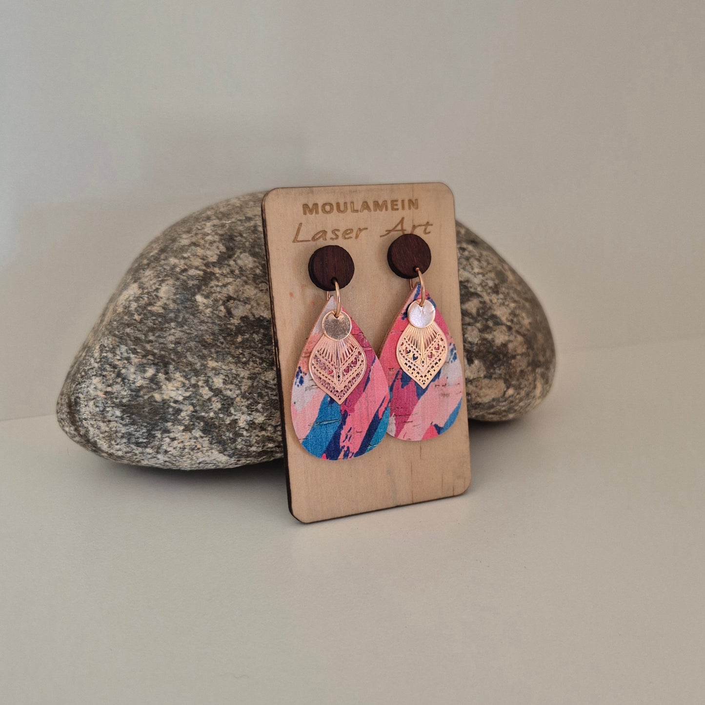 LEATHER/CORK EARRINGS