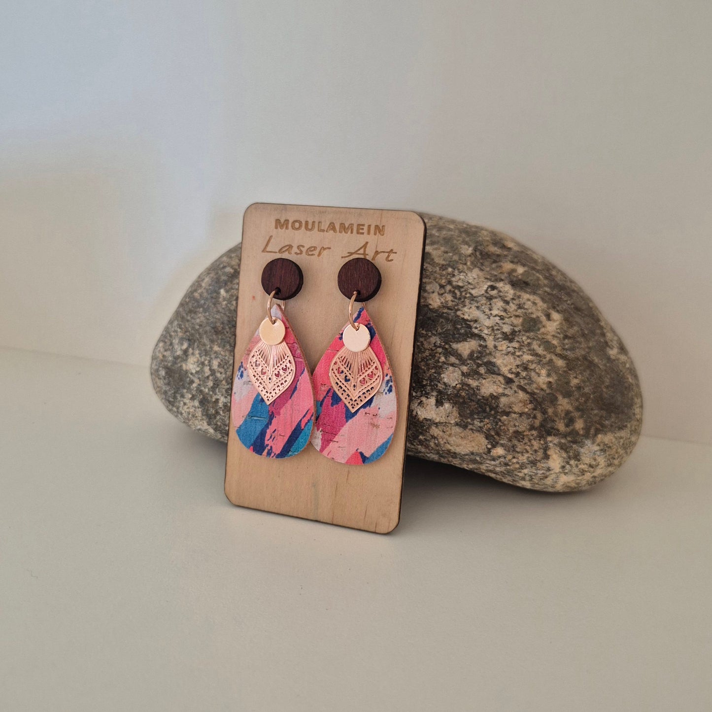 LEATHER/CORK EARRINGS