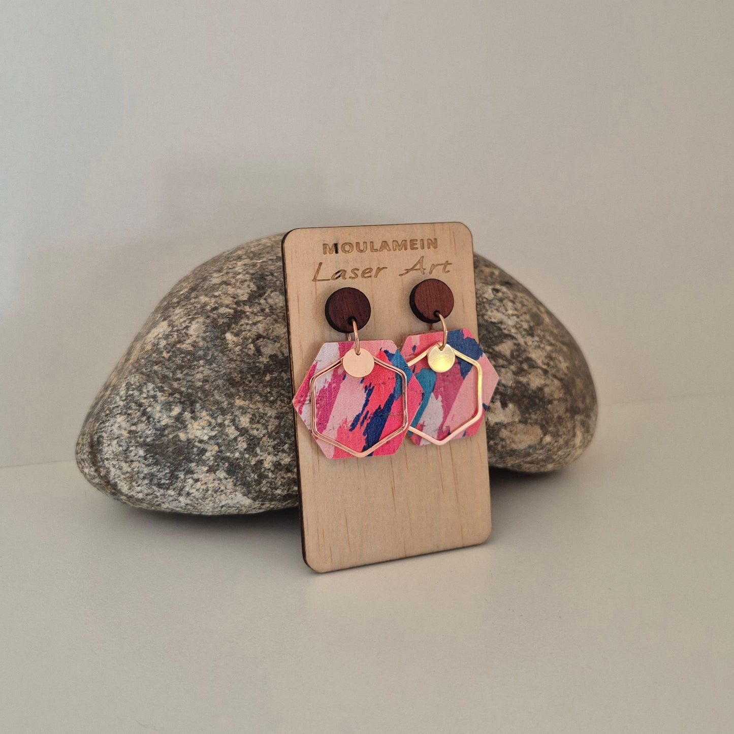 LEATHER/CORK EARRINGS