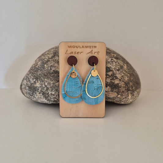 LEATHER/CORK EARRINGS