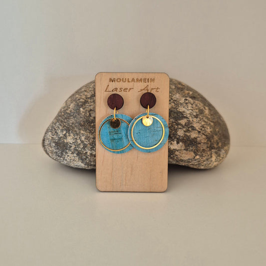 LEATHER/CORK EARRINGS
