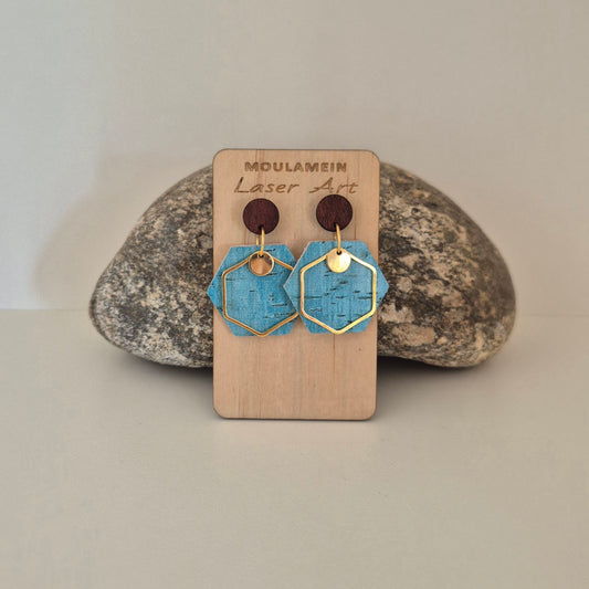 LEATHER/CORK EARRINGS