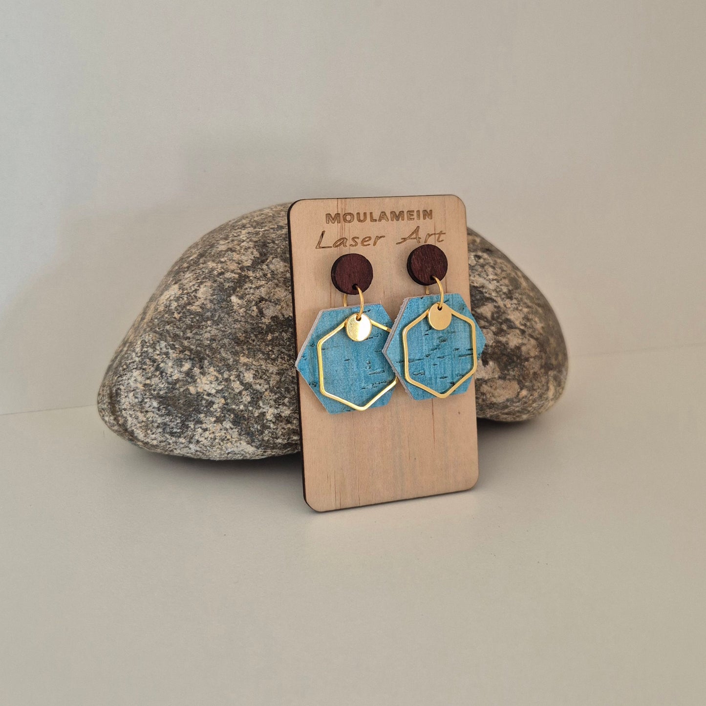 LEATHER/CORK EARRINGS