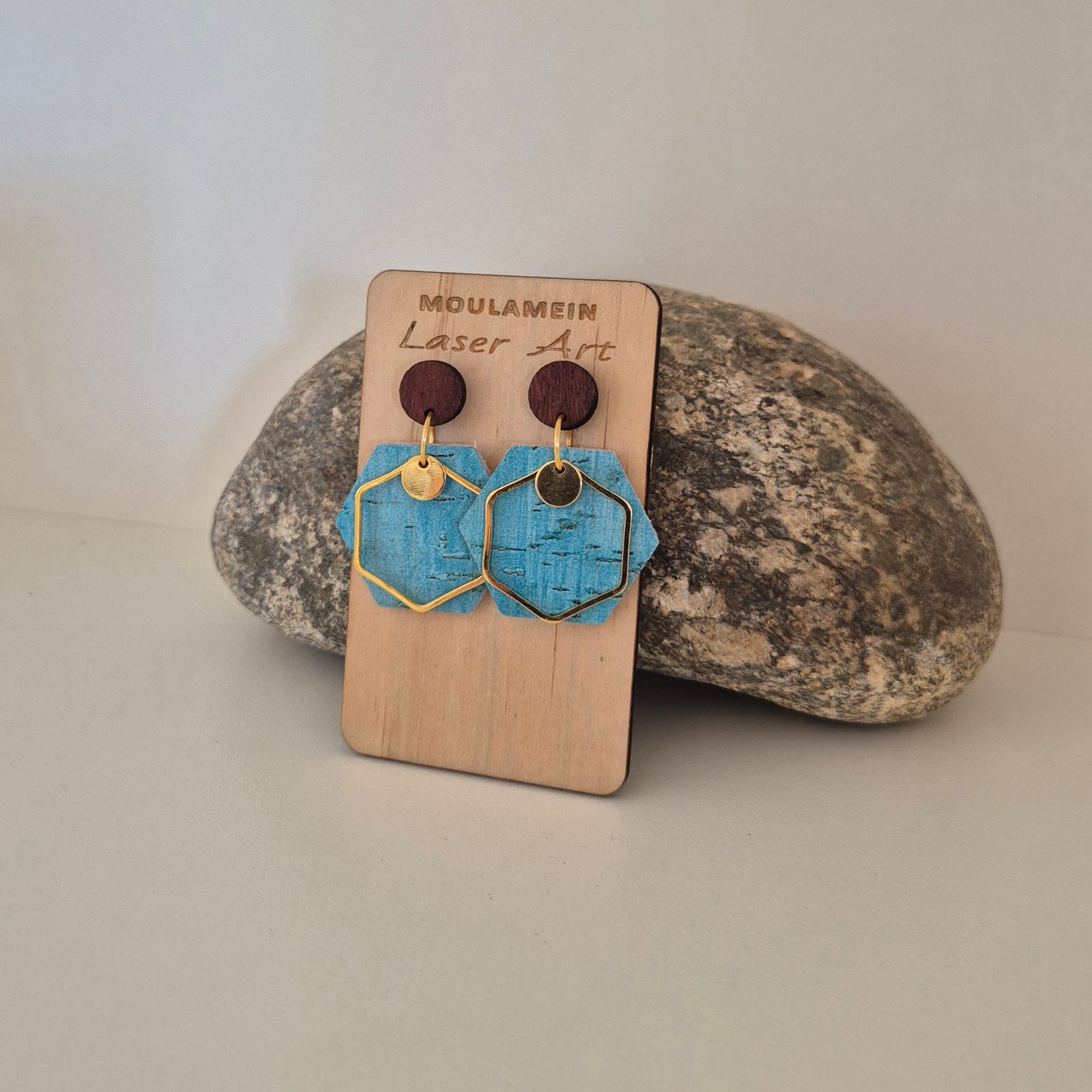 LEATHER/CORK EARRINGS